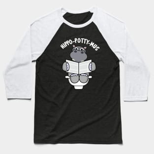 Hippo-potty-mus Funny Animal Hippo Pun Baseball T-Shirt